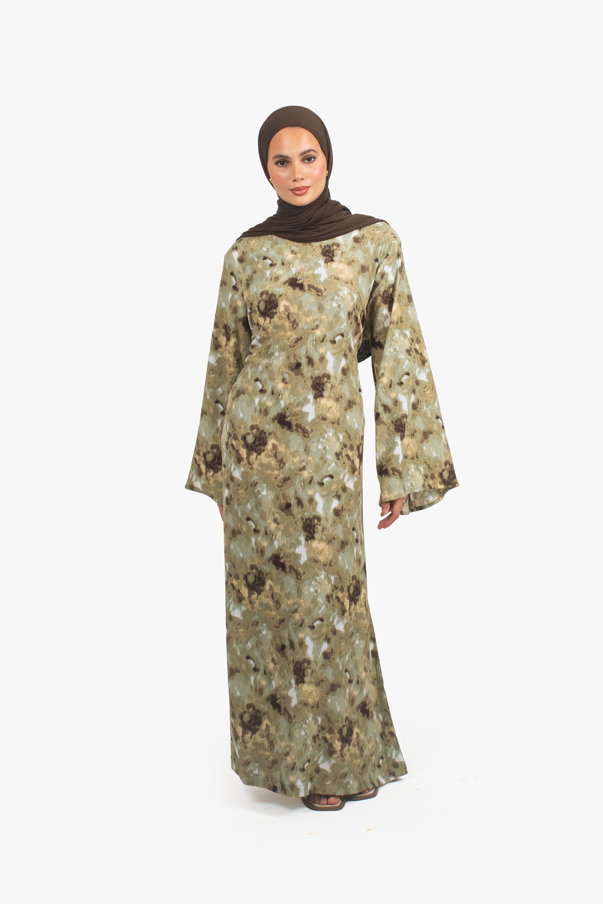 Olive Print Abaya