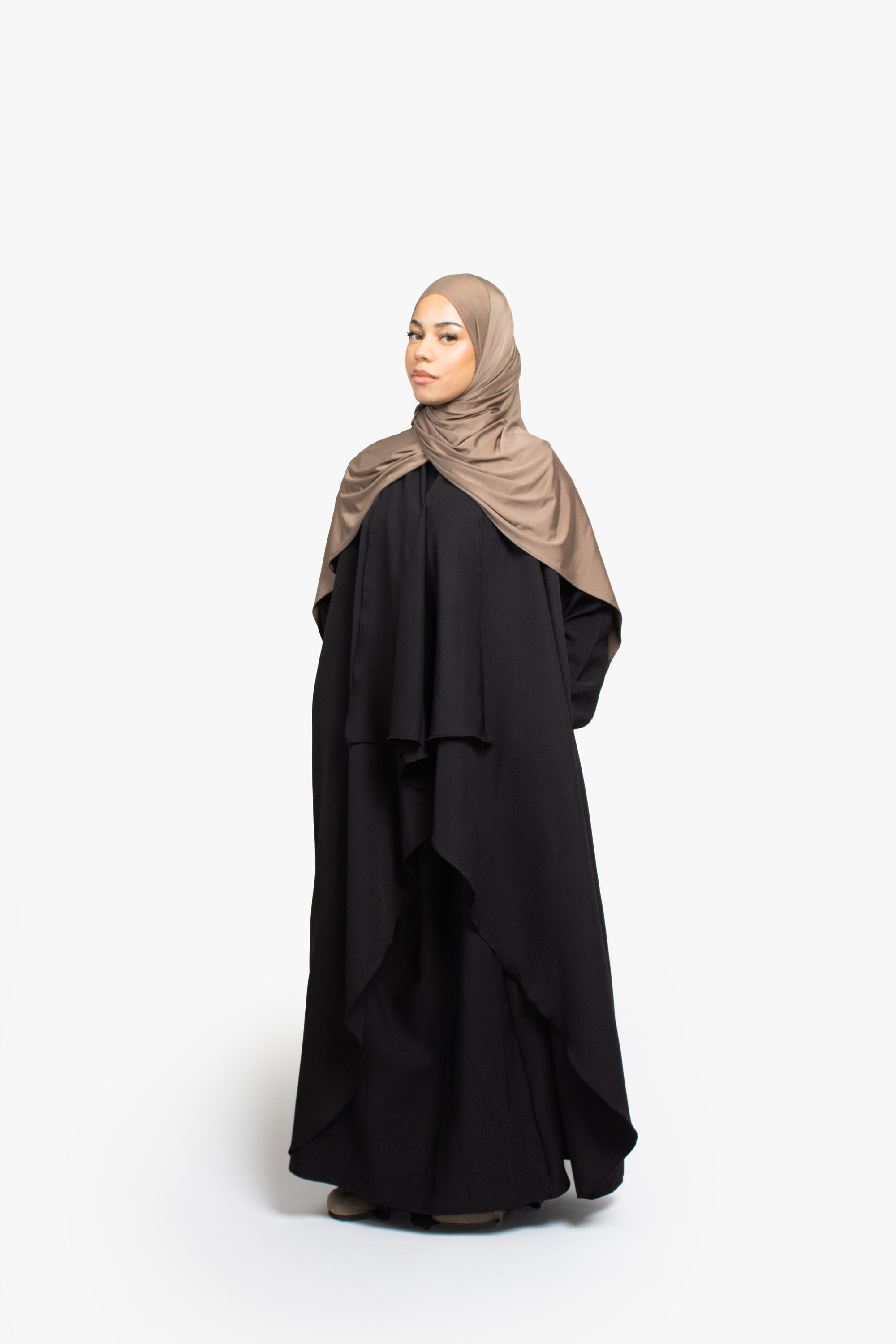 Black Waterfall Two-Piece Abaya