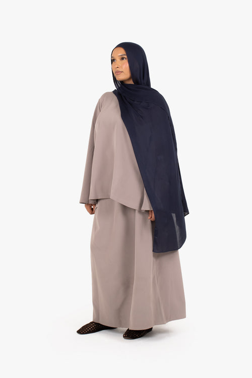 Grey Powder Touch Crepe Elasticated Skirt