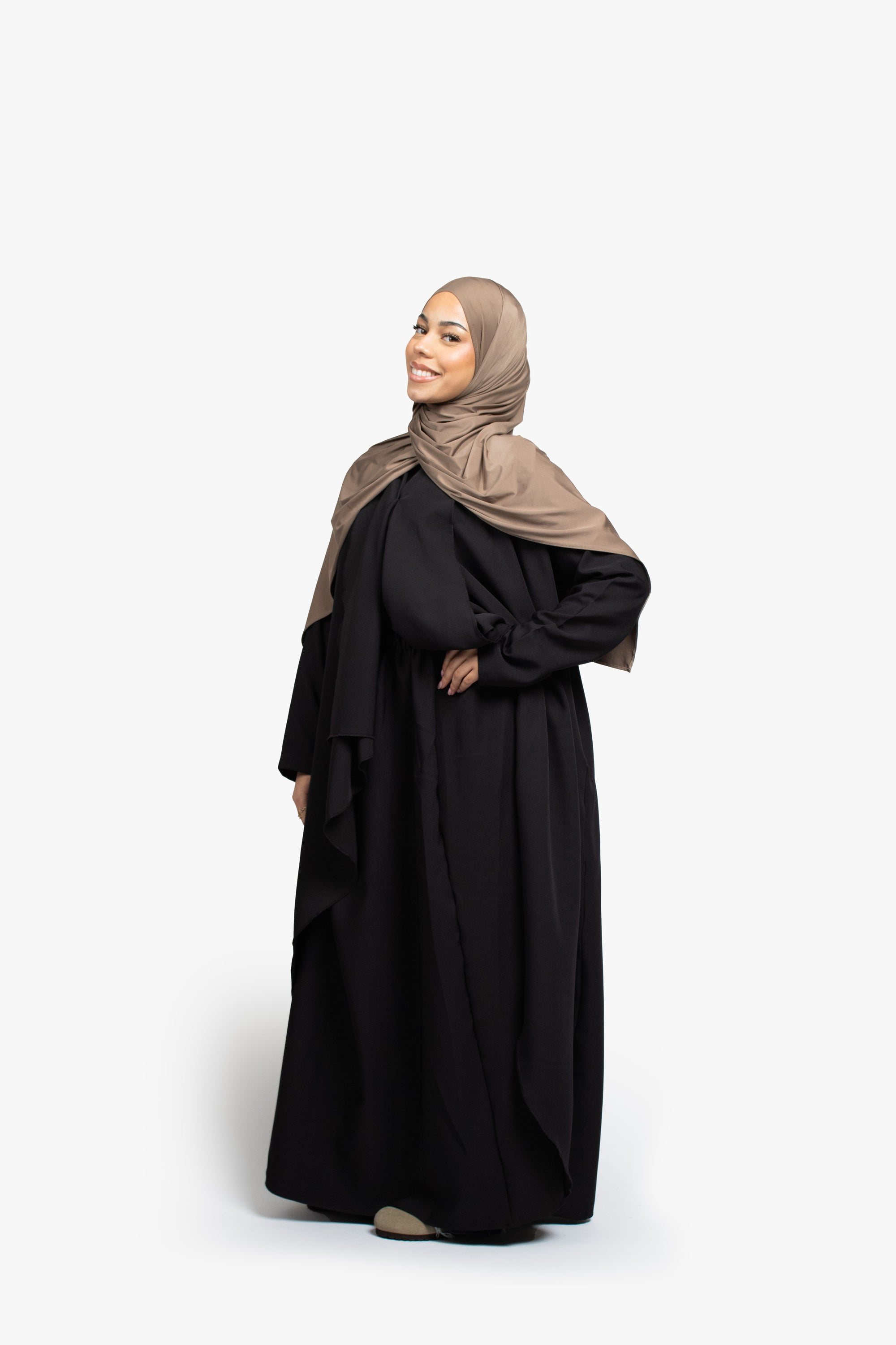 Black Waterfall Two-Piece Abaya