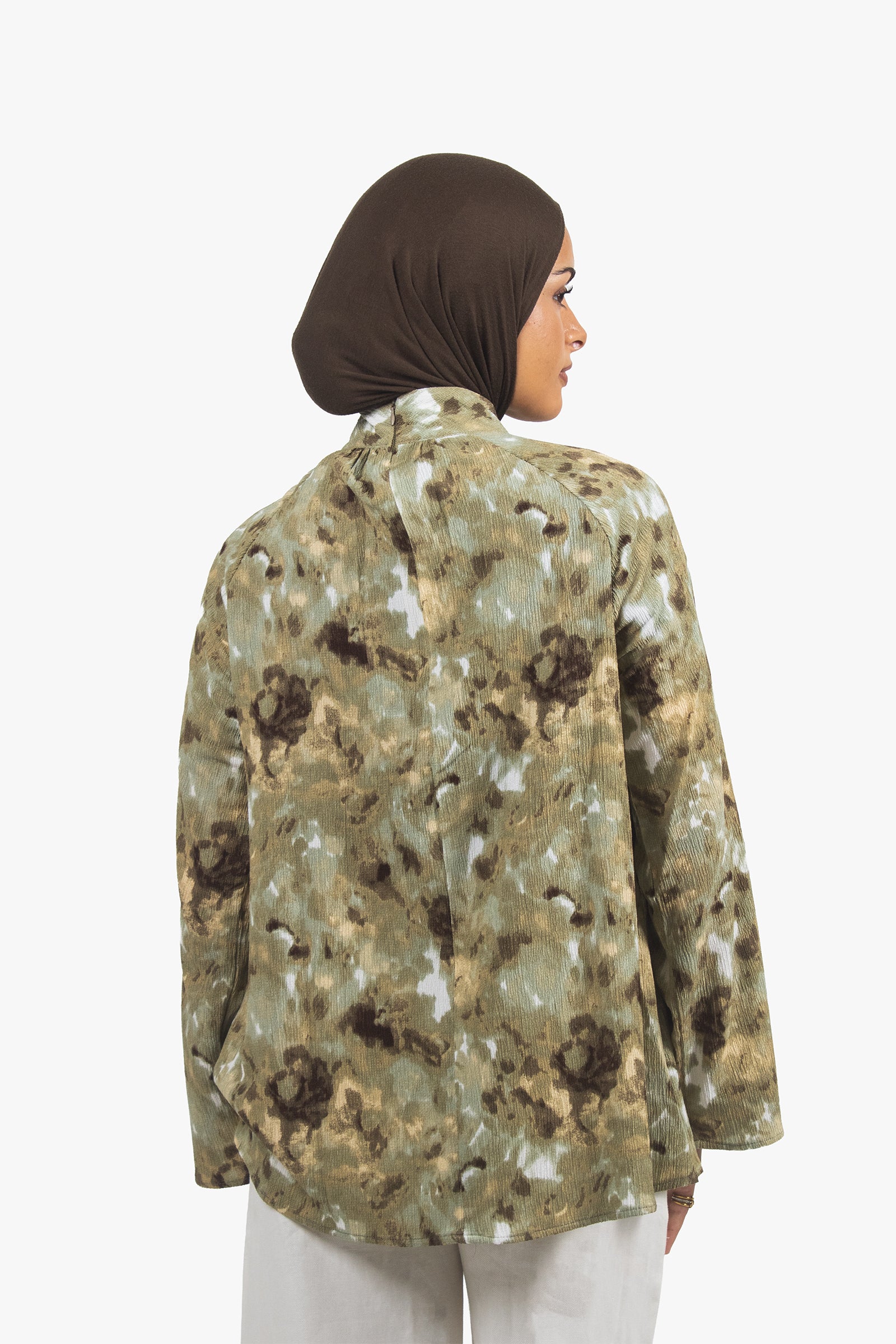 Olive Print Top