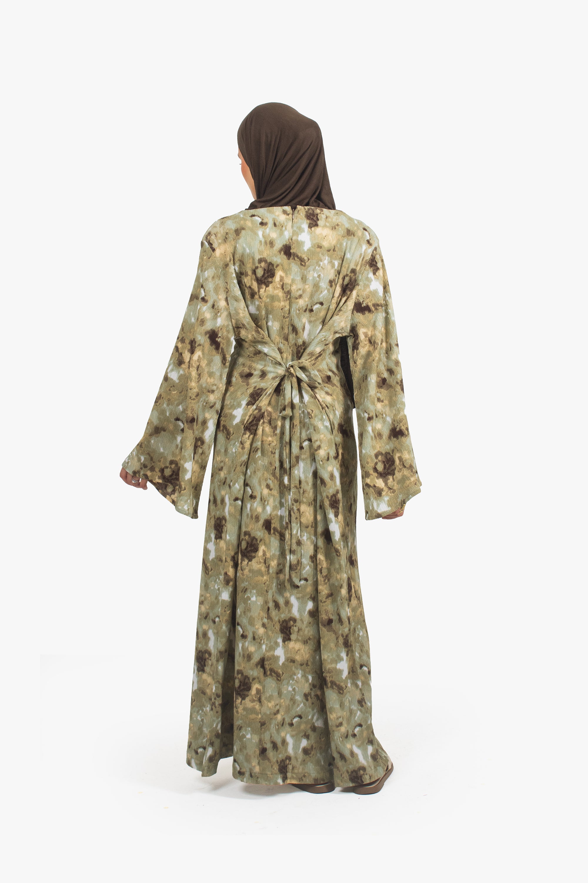 Olive Print Abaya