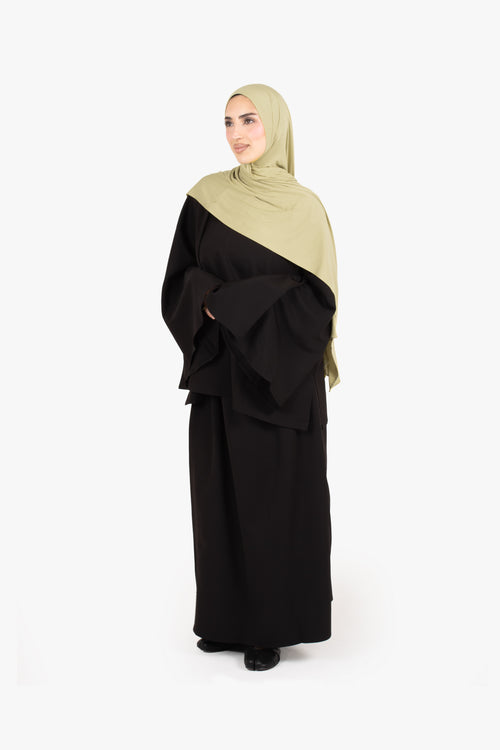 Black Powder Touch Crepe Elasticated Skirt