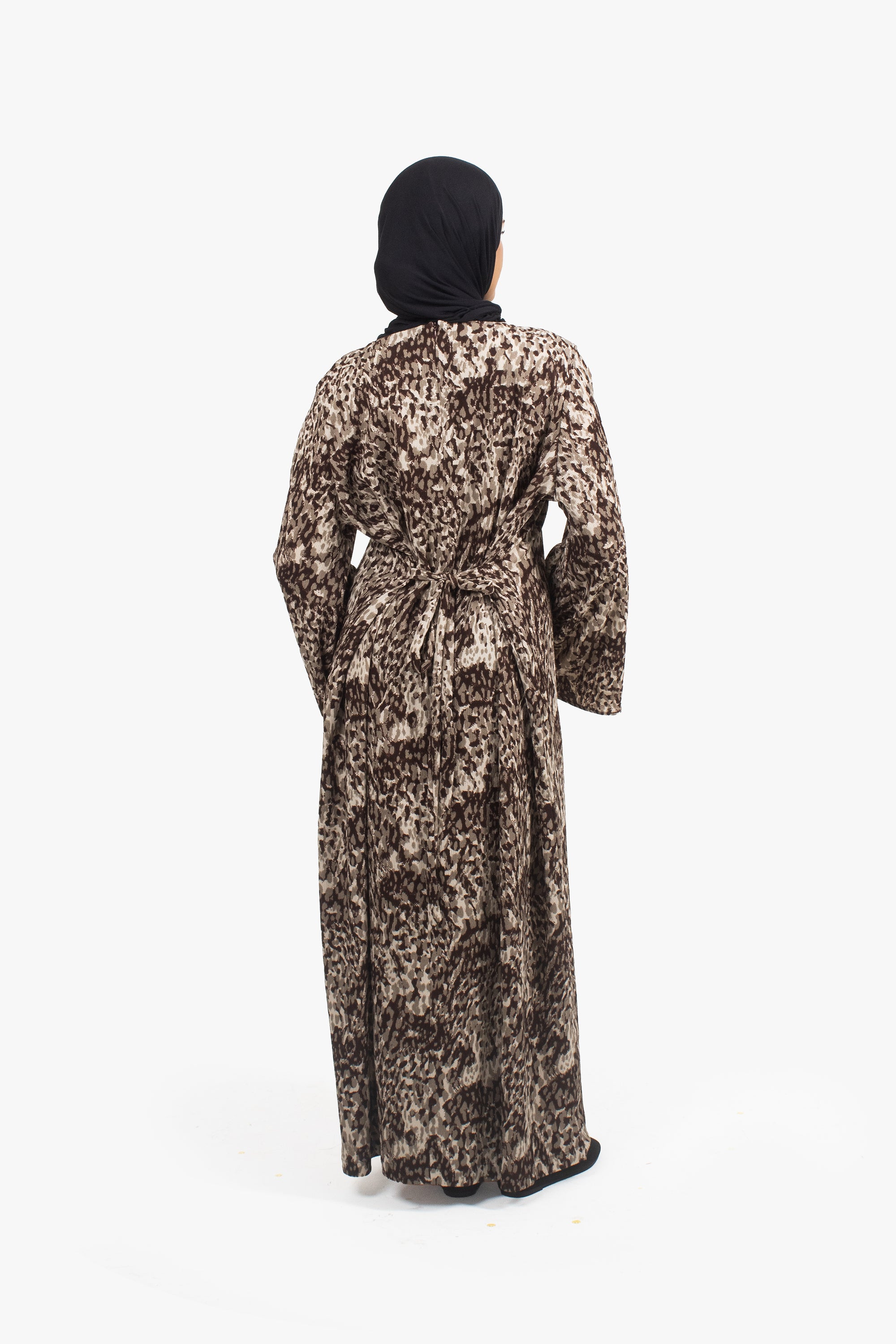 Brown Print Abaya