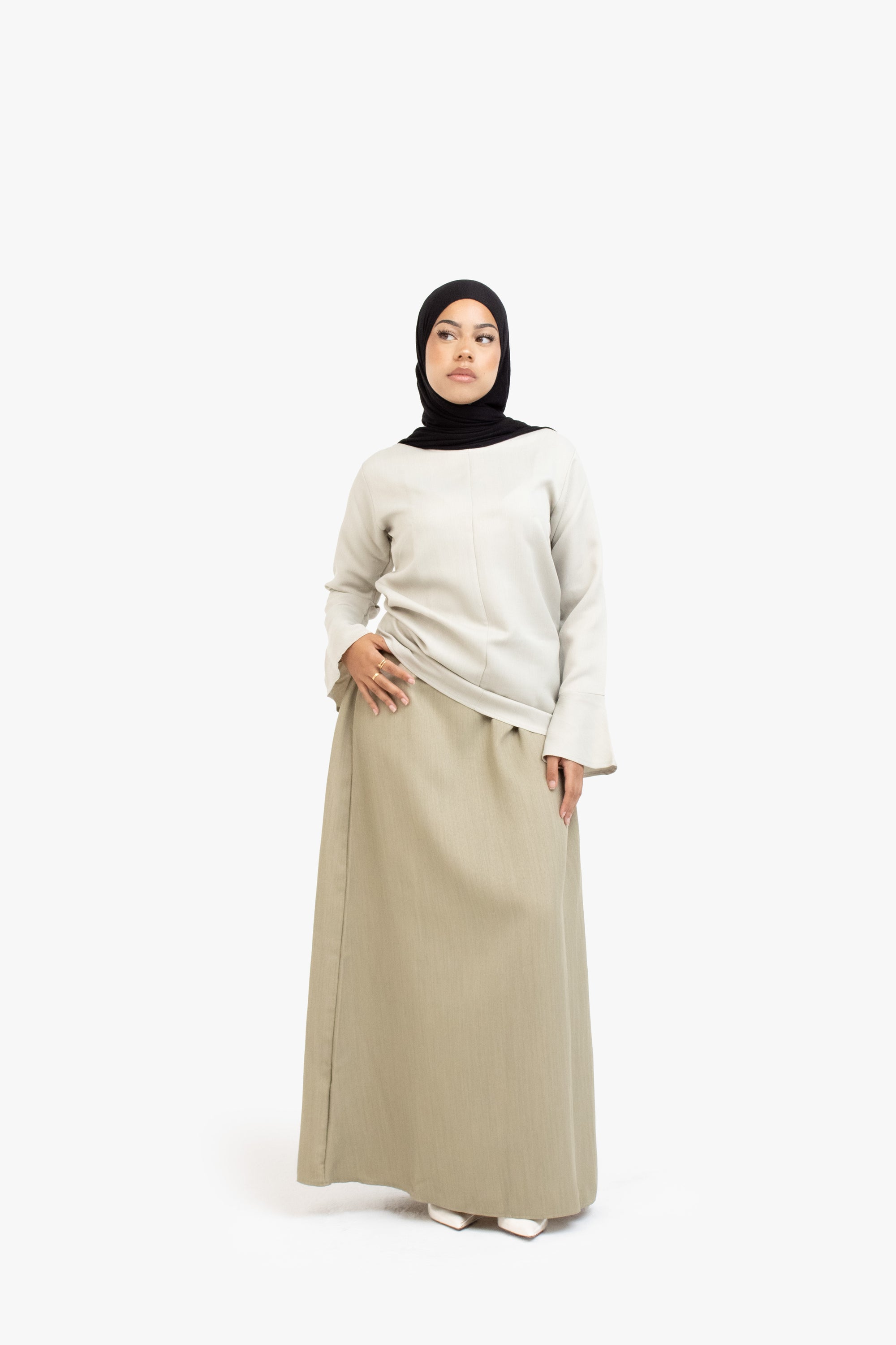 Stone Textured Tulip Sleeve Top