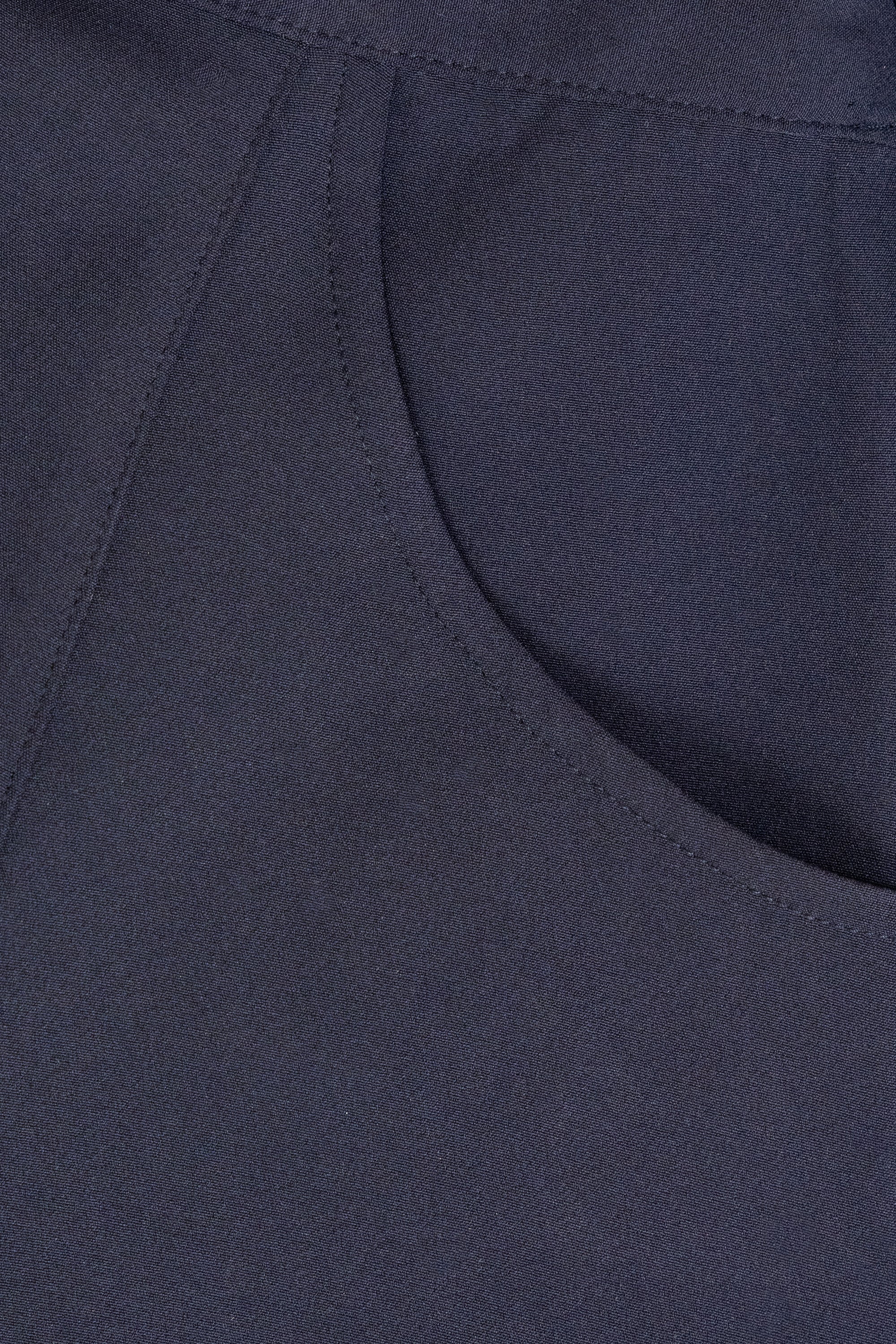 Navy Powder Touch Crepe Eight-Panel Skirt