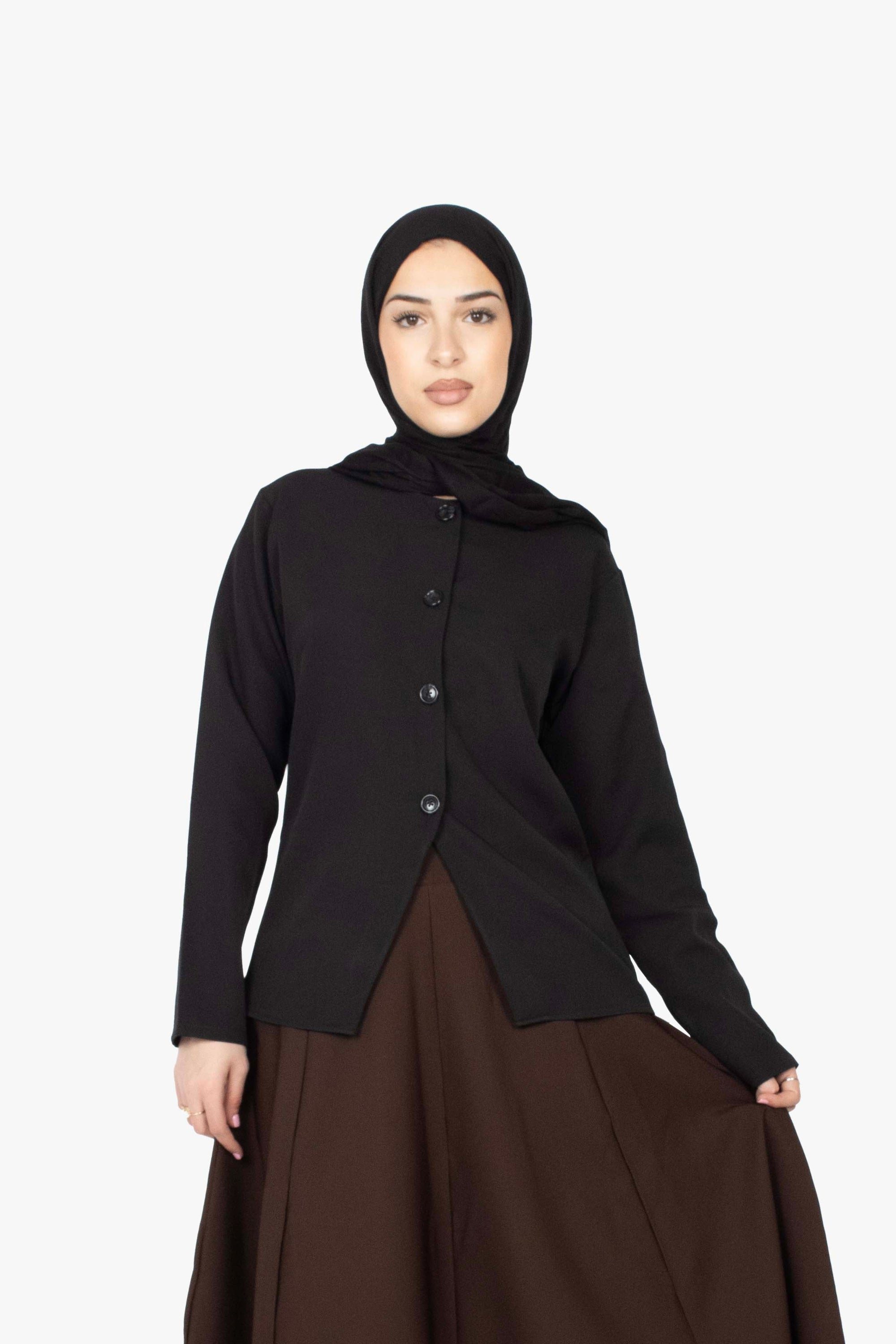 Black Round Neck Blazer