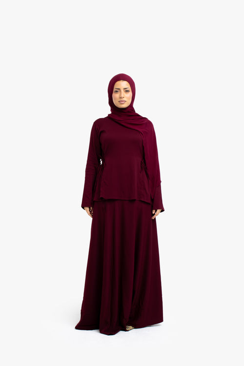 Burgundy Wrap Skirt