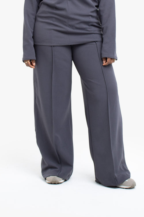 Grey High-Waisted Trousers
