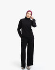 Black Mock Neck Top