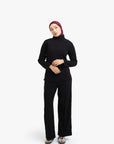 Black Mock Neck Top