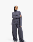 Grey High-Waisted Trousers