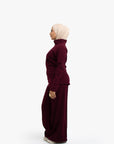 Burgundy Mock Neck Top