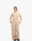 Nude High-Waisted Trousers