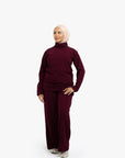 Burgundy Mock Neck Top