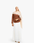 Hazelnut Mélange Wrap Top