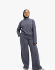 Grey High-Waisted Trousers