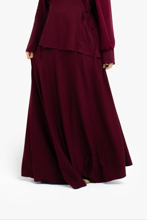 Burgundy Wrap Skirt