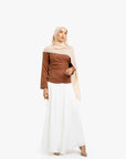 Hazelnut Mélange Wrap Top