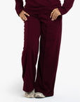 Burgundy High-Waisted Trousers