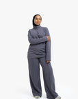 Grey High-Waisted Trousers