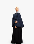 Navy Textured Umbrella Sleeve Top