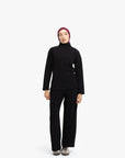 Black Mock Neck Top