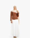 Hazelnut Mélange Wrap Top
