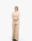 Nude High-Waisted Trousers