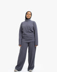 Grey High-Waisted Trousers