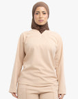 Nude V-Neck Top