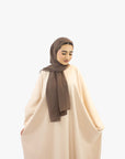 Cream Pink Batwing Abaya