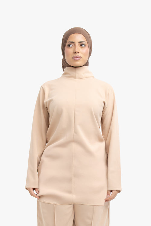Nude Mock Neck Top