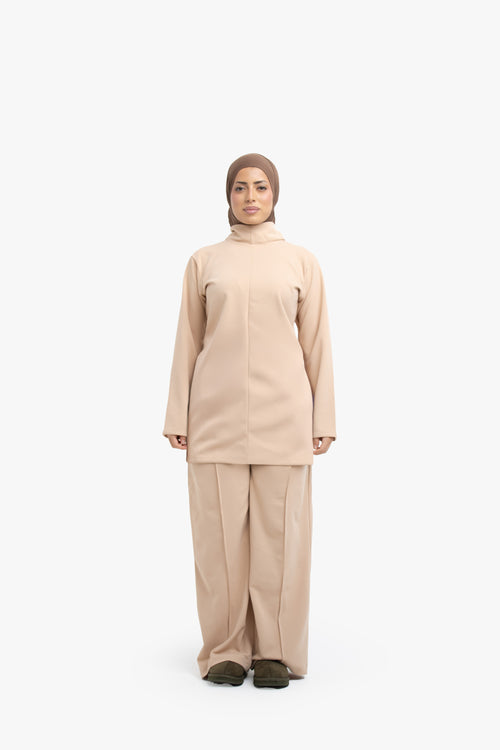 Nude Mock Neck Top