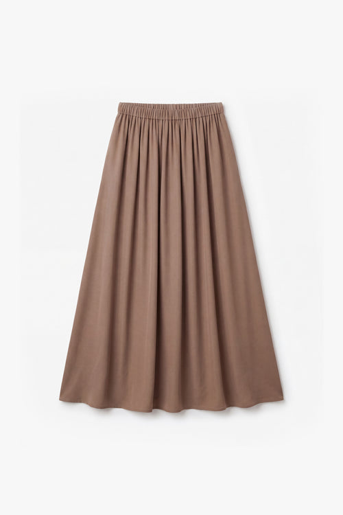 Beige Powder Touch Crepe Elasticated Skirt