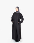 Black Pleat Abaya