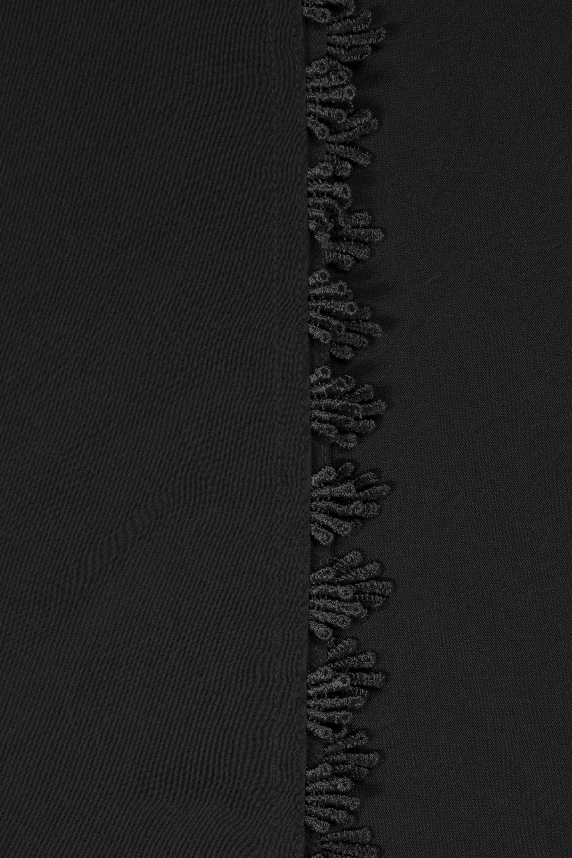 Black Etched Crepe Lace Skirt