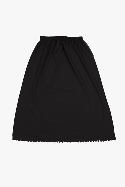 Black Etched Crepe Lace Skirt