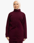 Burgundy Mock Neck Top