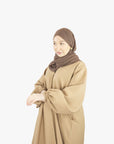Coffee Open Cuff Sleeve Abaya