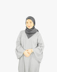 Cool Grey Bell Sleeve Abaya