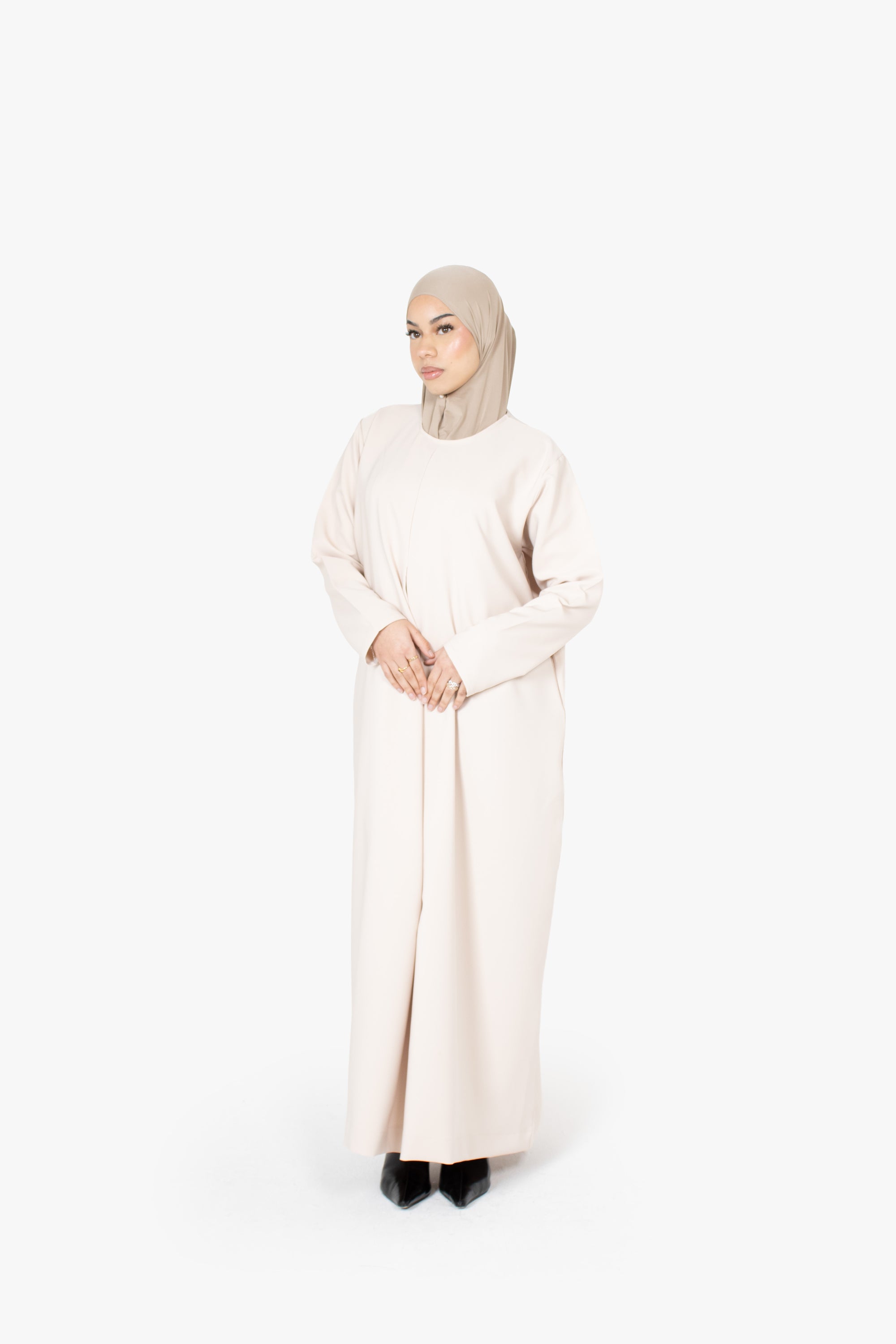 Cream Pleat Abaya