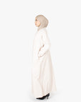 Cream Pleat Abaya