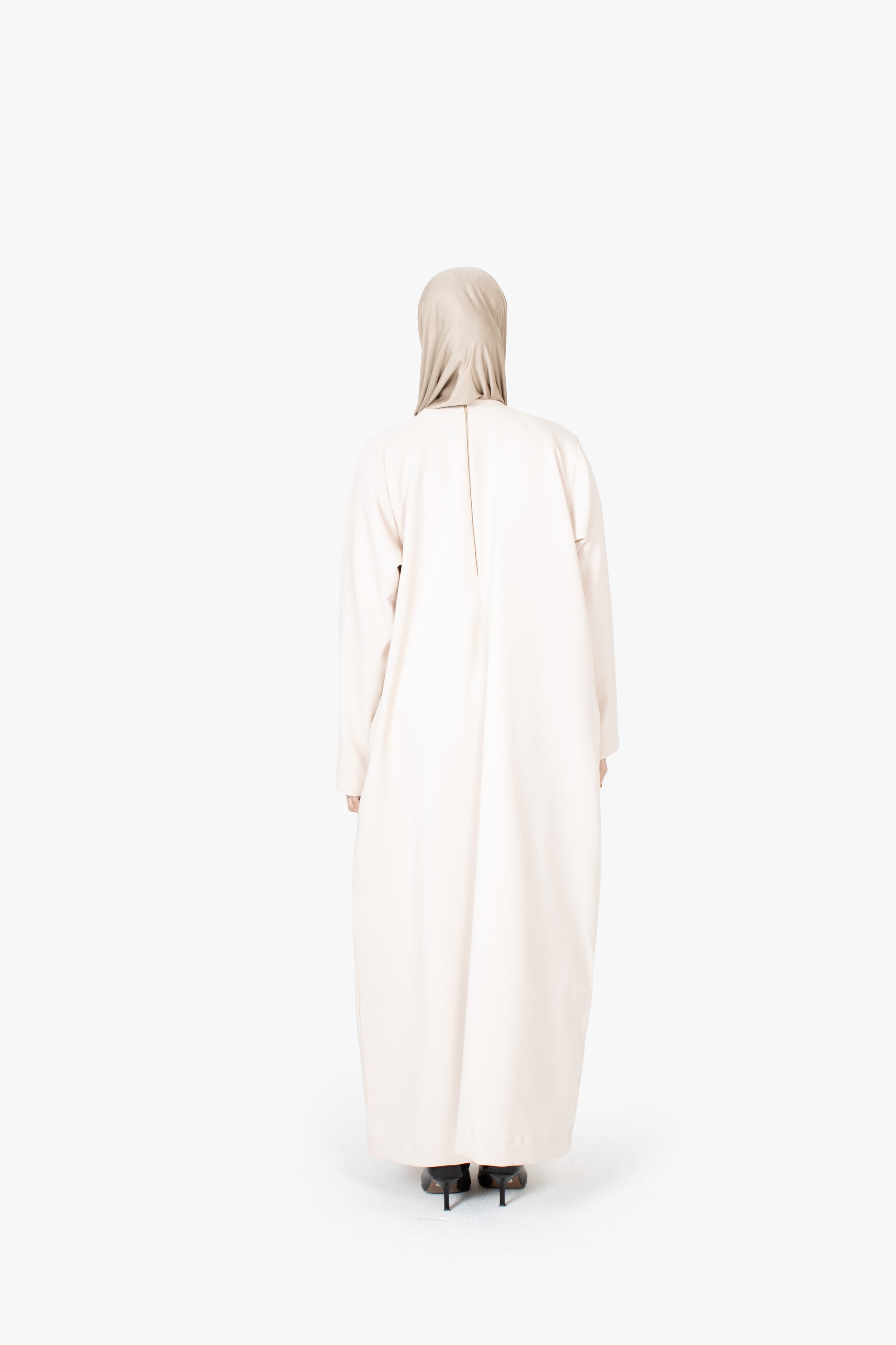 Cream Pleat Abaya