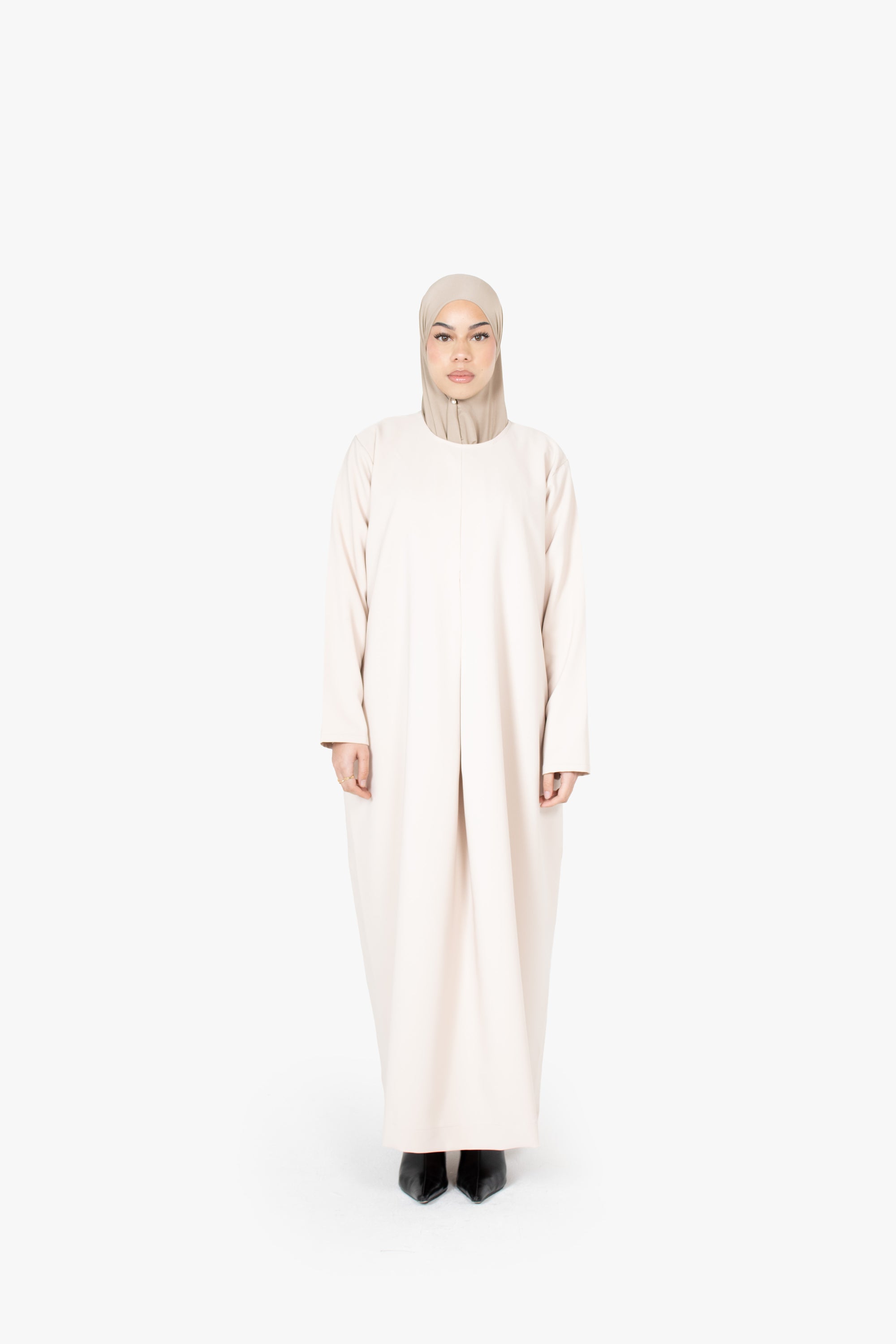 Cream Pleat Abaya