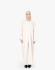 Cream Pleat Abaya