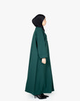 Emerald Green V-Neck Pleat Abaya