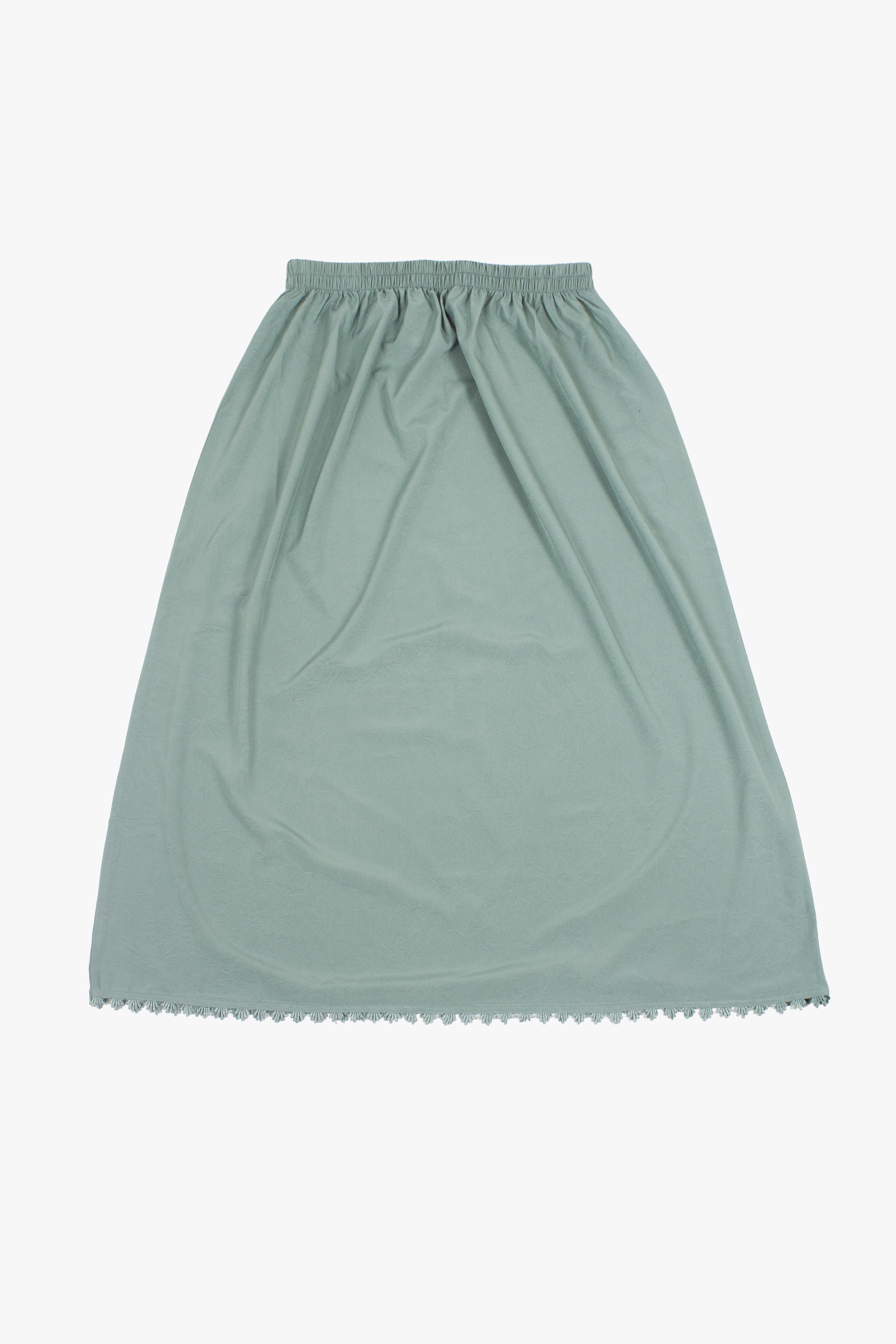 Sea Green Etched Crepe Lace Skirt