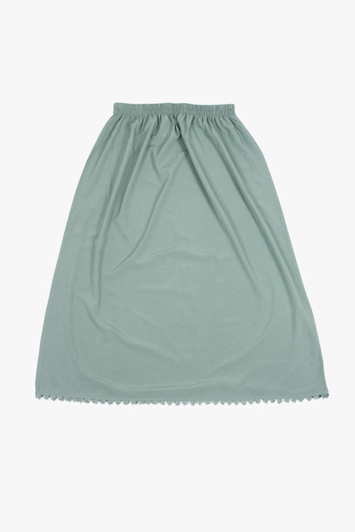 Sea Green Etched Crepe Lace Skirt