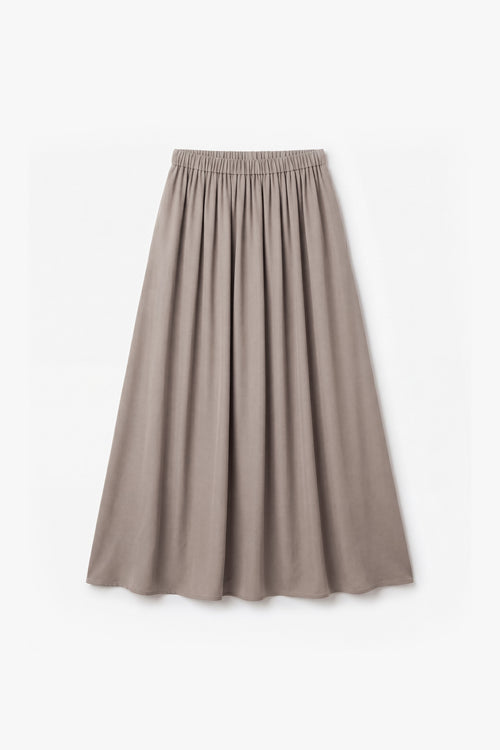 Grey Powder Touch Crepe Elasticated Skirt